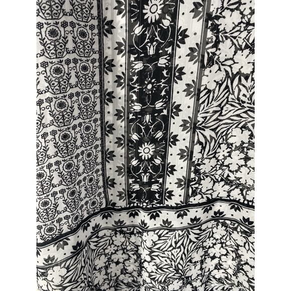 Old Navy Tunic Top Size XXL Womens Black White Chiffon Boho Whimsigoth Peasant - Picture 8 of 13